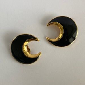 Vintage Crescent Clip-On Earrings